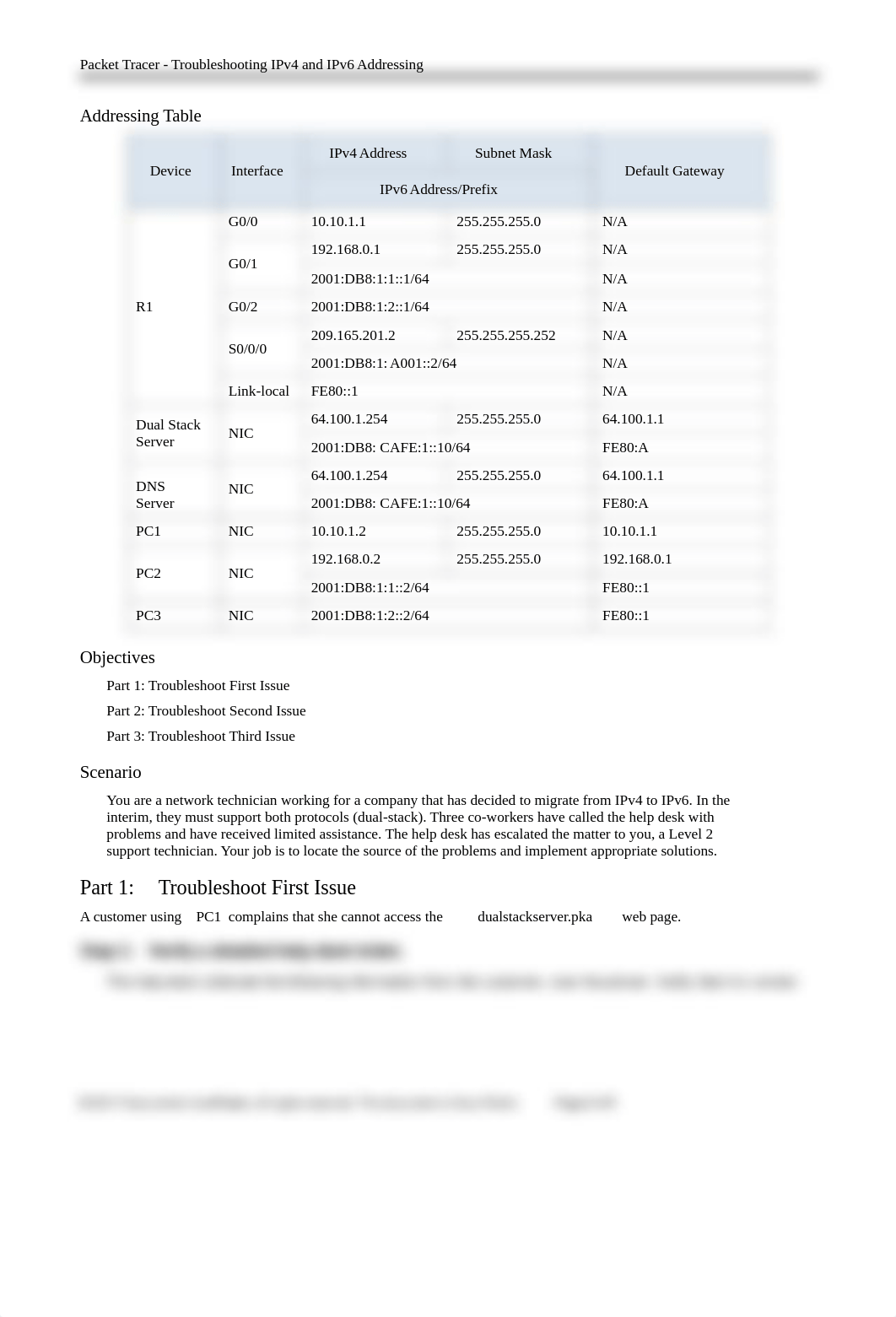 7.3.2.9 Packet Tracer - Troubleshooting IPv4 and IPv6 Addressing.doc_d45o5yjmfbx_page2