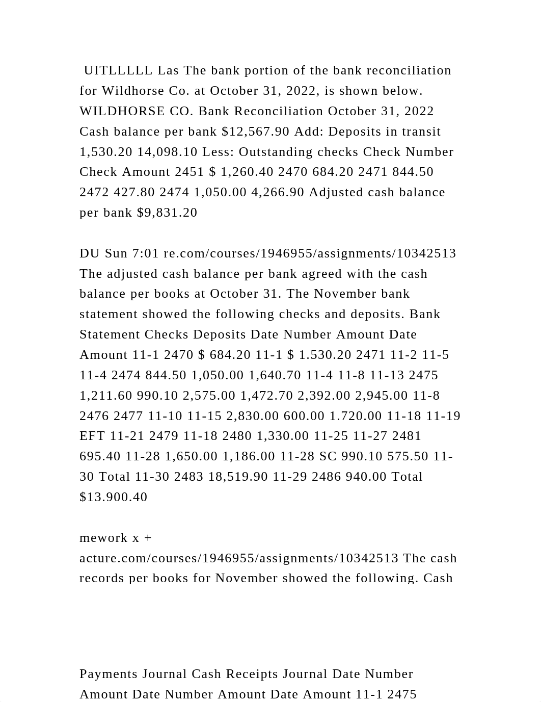 UITLLLLL Las The bank portion of the bank reconciliation for Wildhors.docx_d467zp3a6nq_page2