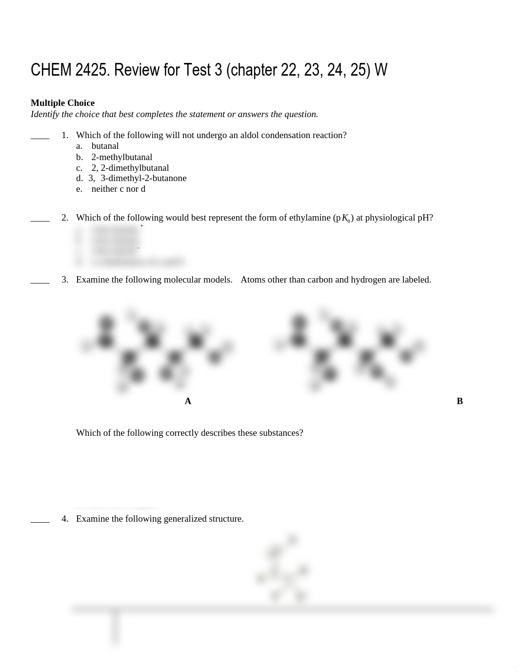 CHEM 2425. Review for Test 3 (chapter 22, 23, 24, 25) W_d469mckcem4_page1