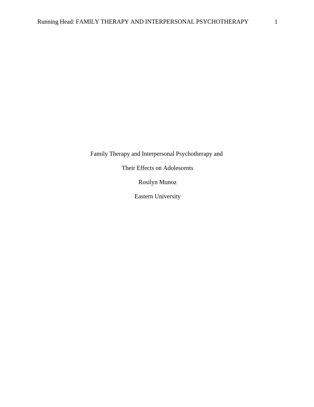 Family Therapy and Interpersonal Psychotherapy and.docx_d46jt16kmjy_page1