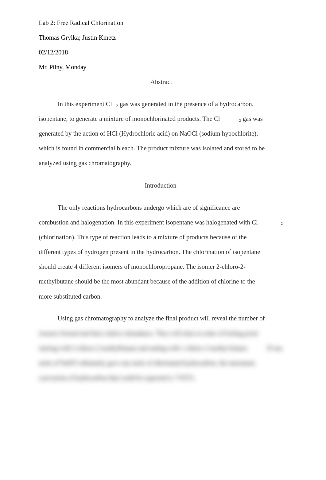 Lab #2 Free Radical Chlorination.docx_d46lj3b9cv7_page1