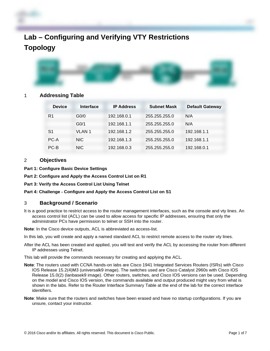 7.2.3.4 Lab - Configuring and Verifying VTY Restrictions hunter.docx_d46s25i6bdy_page1