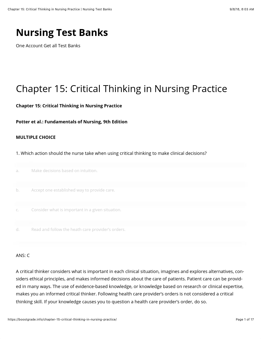 Chapter 15: Critical Thinking in Nursing Practice | Nursing Test Banks.pdf_d46vjf7fvin_page1