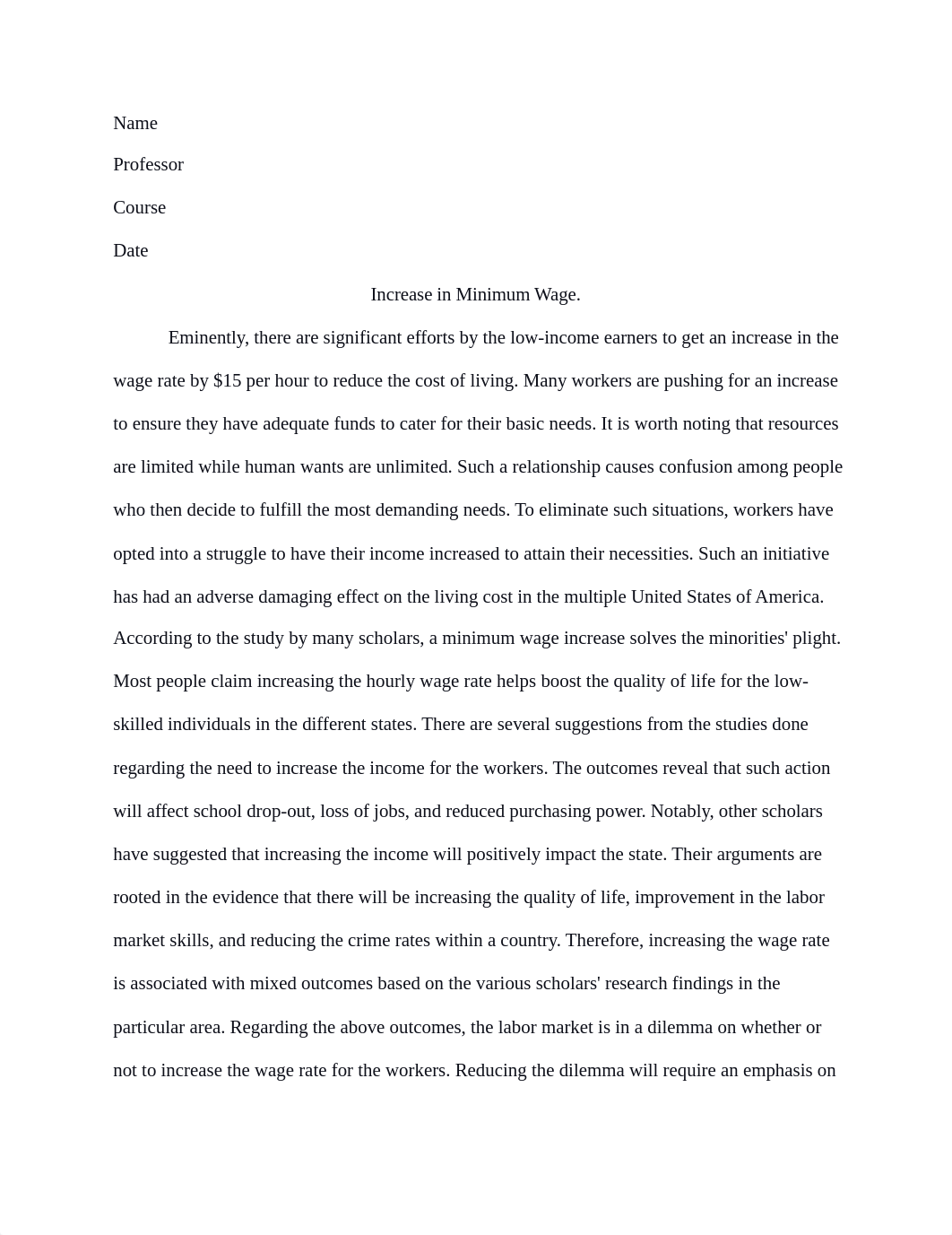 Order 1537638 Low-income workers are pushing for an increase in minimum wage to $15 an hour.docx_d46vnyo5bri_page1