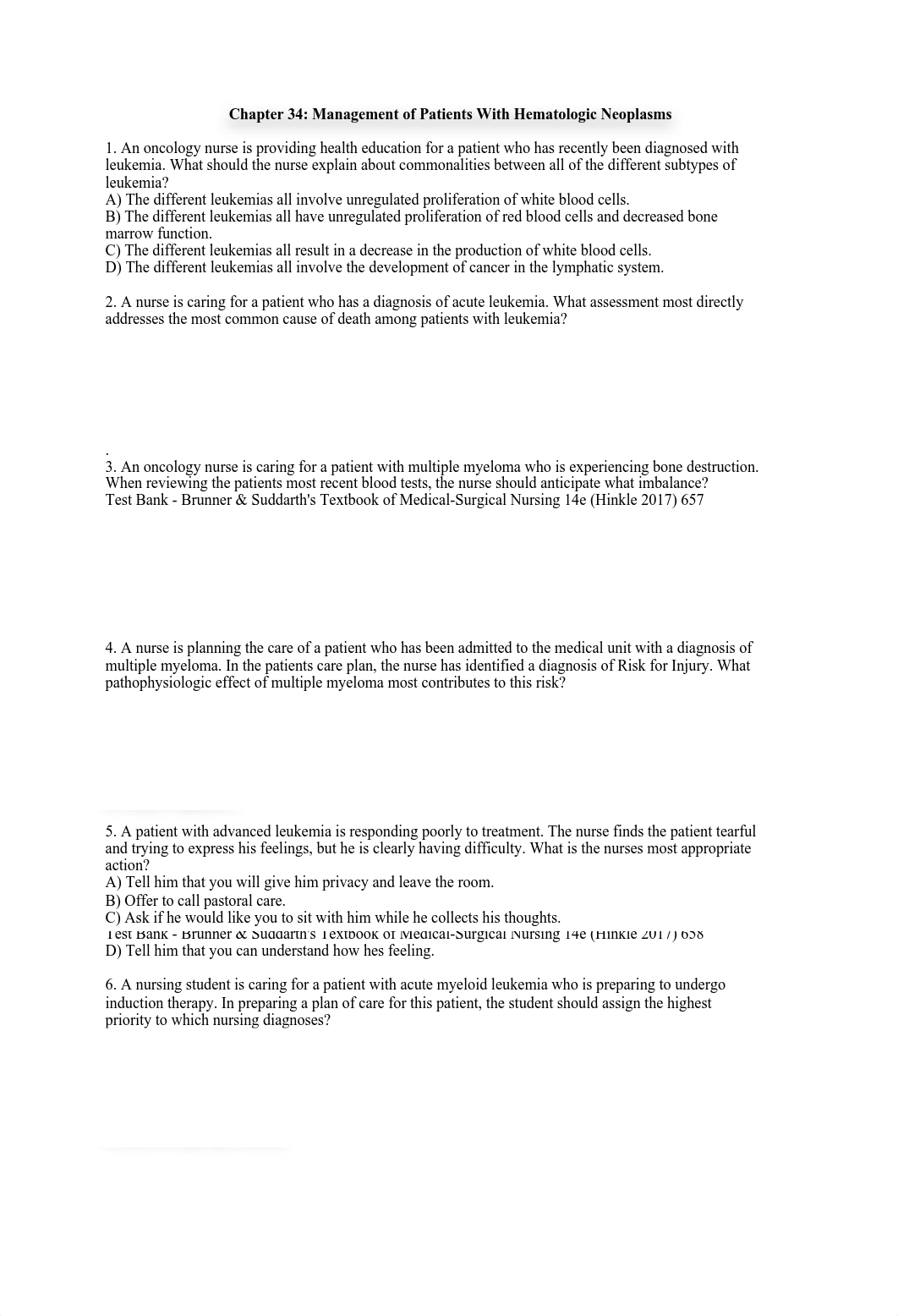 Management of Patients With Hematologic Neoplasms Self-Test with answers.pdf_d46xse06u0z_page1