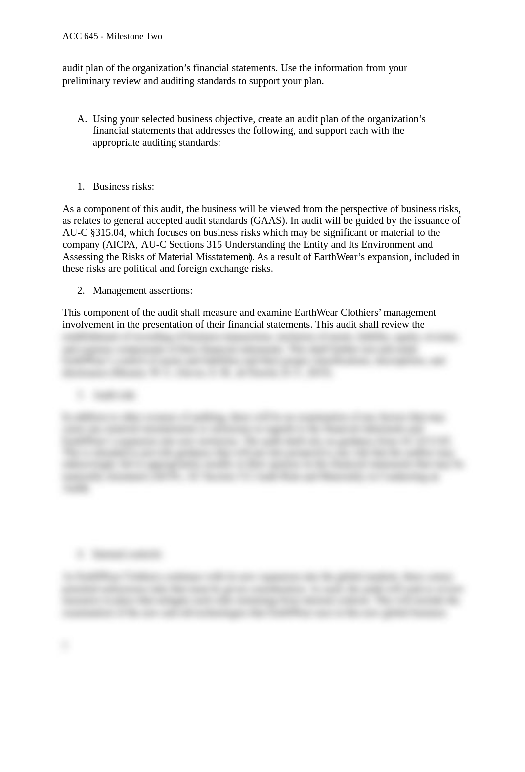 ACC 645 - M2      ACC 645 - Milestone One Chris Rojas Southern New Hampshire University May 29, 2021_d471tge57wo_page2