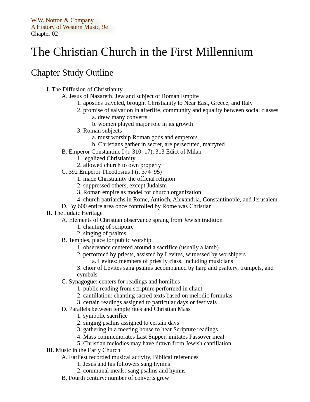 Chapter 02_ The Christian Church in the First Millennium _ A History of Western Music, 9e_ W. W.pdf_d47zhyctcye_page1