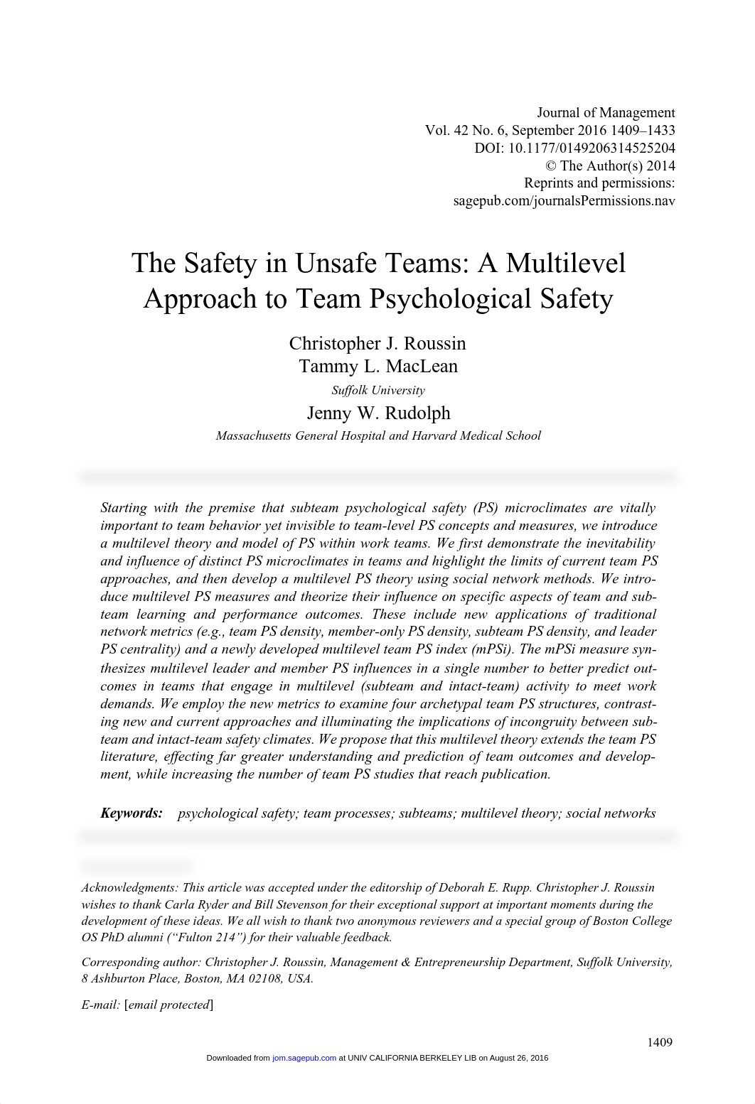 Roussin_MacLean_Rudolph 2014 The Safety in Unsafe Teams=A Multilevel Approach to Team Psychological_d484tchc2tn_page1