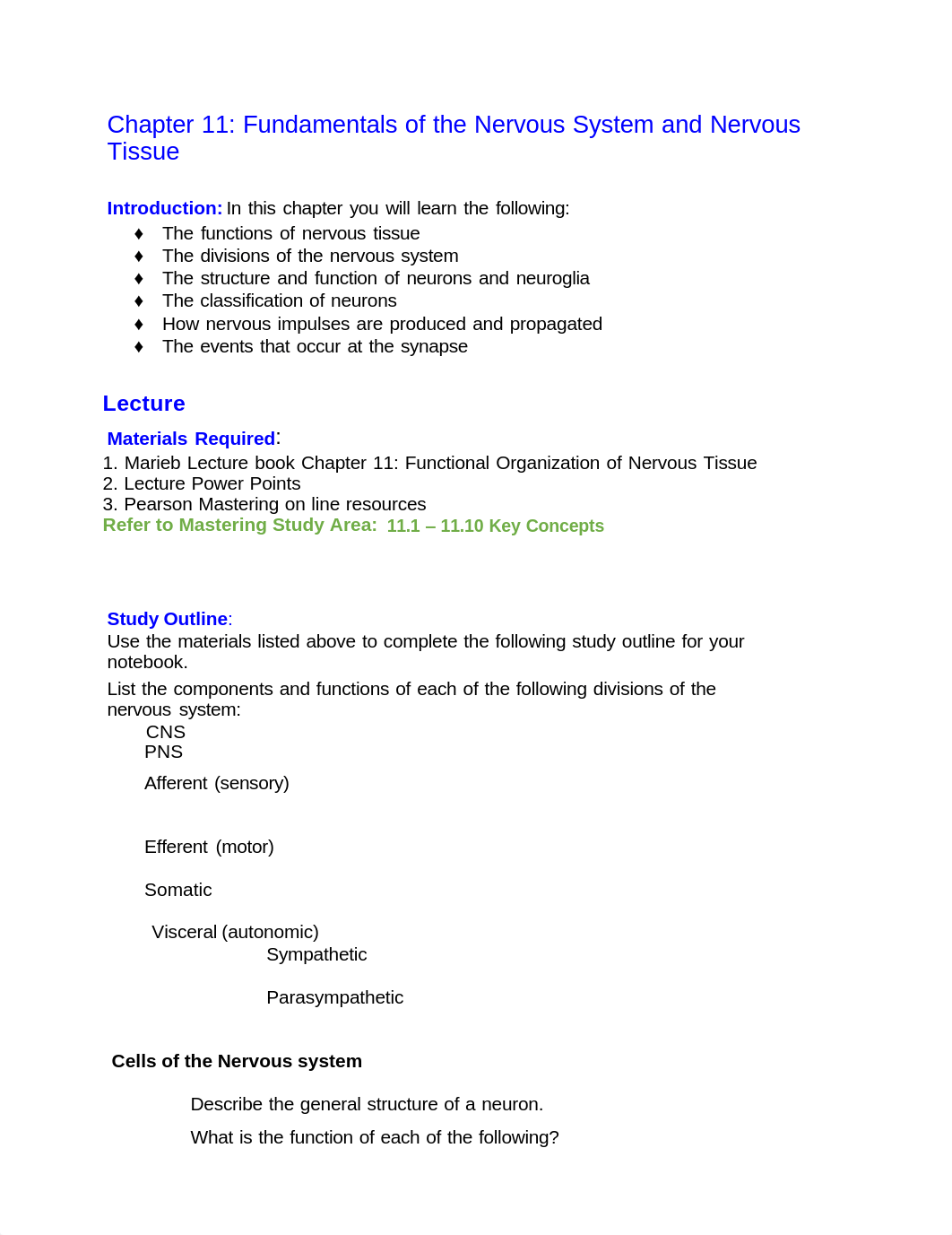 Pearson Chapter 11 Student Worksheet Fundamentals of Nervous System (1)_d48u9jpl22p_page1