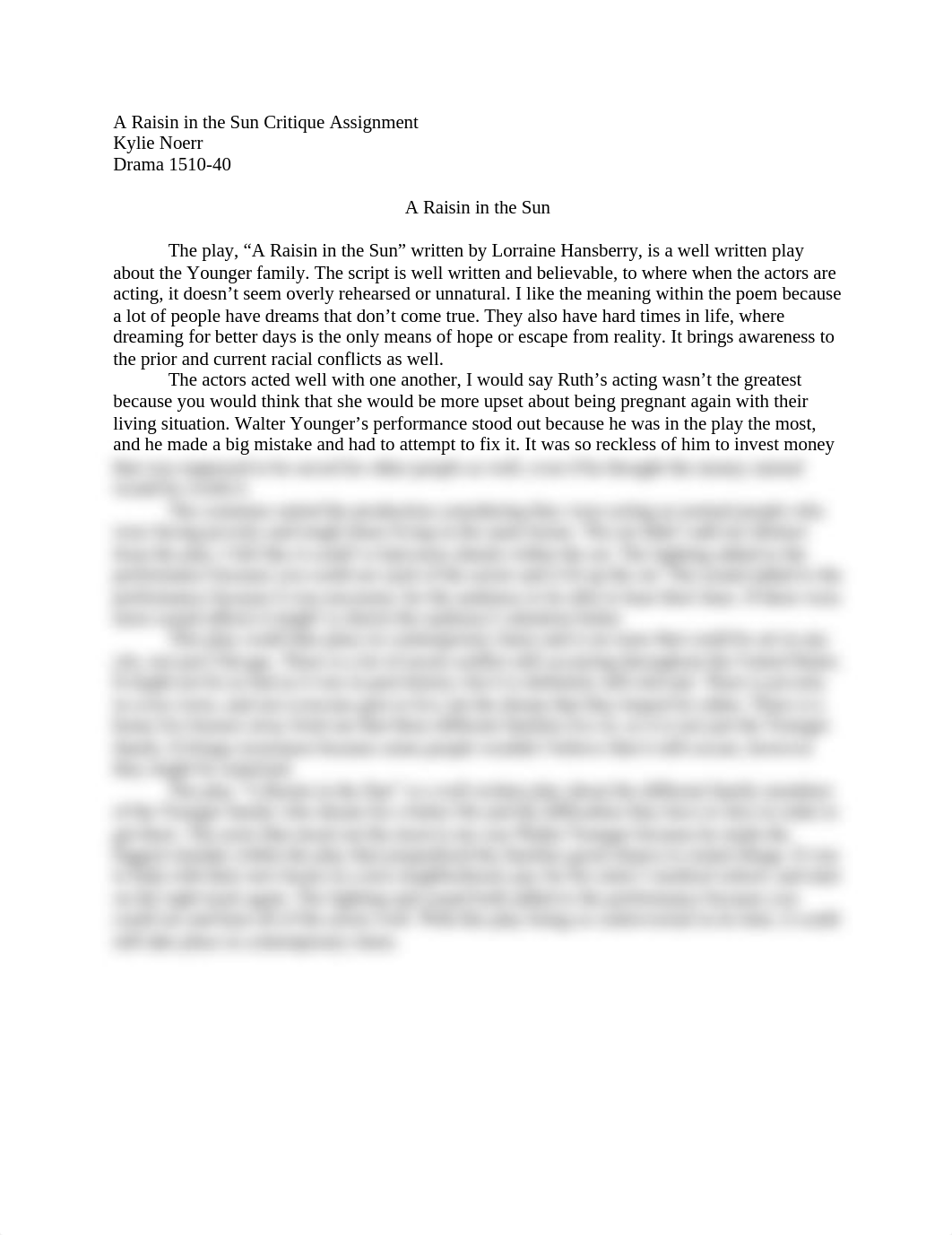 A Raisin in the Sun Critique Assignment.docx_d48xqoxkehg_page1