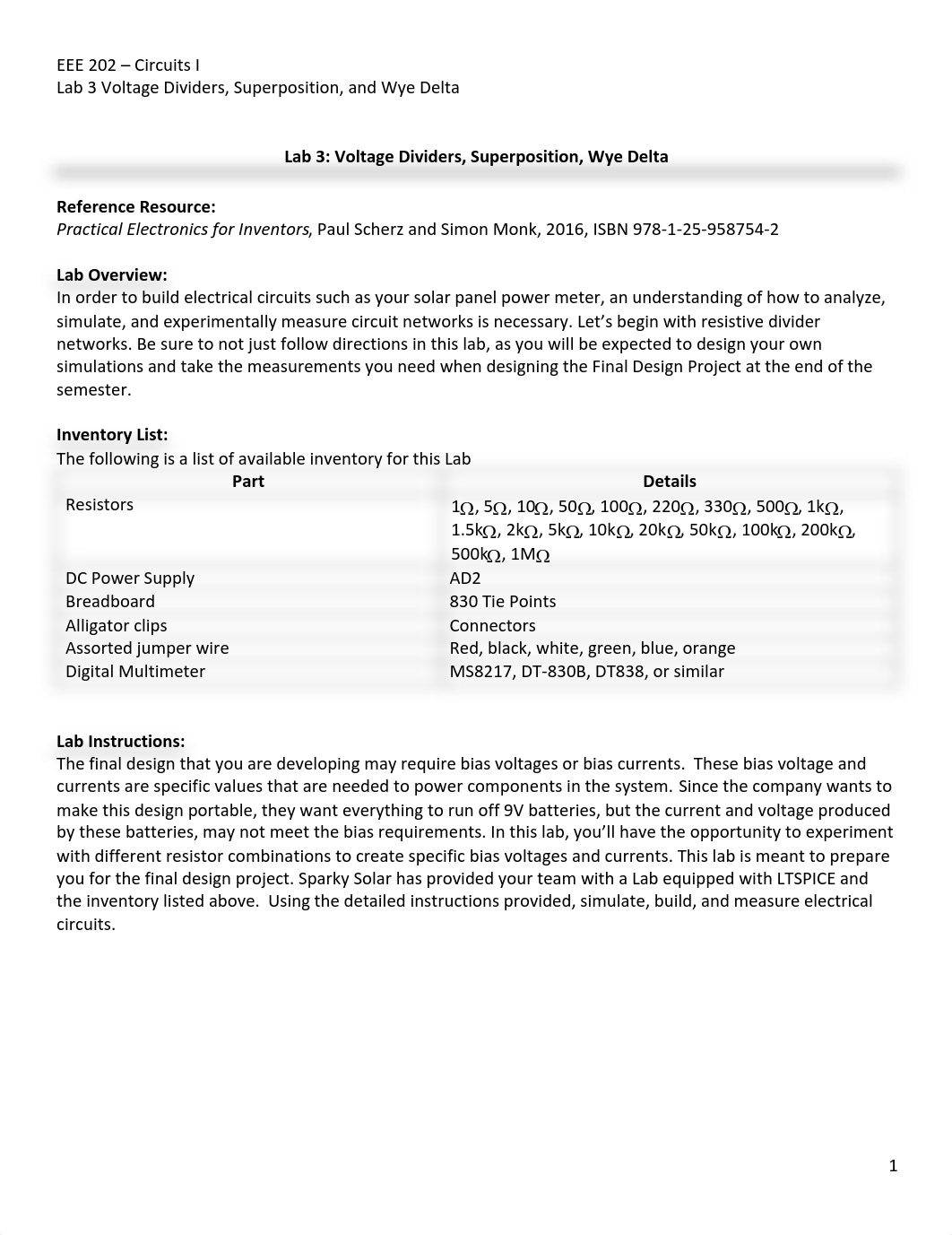 EEE 202 Lab 3 Manual - Voltage Dividers - Superposition - Wye Delta.pdf_d495ouy2vwf_page1