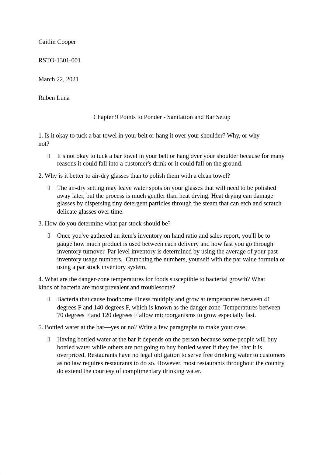 ccooper-Chapter 9 Points to Ponder_Sanitation and Bar Set up (1) (2).docx_d49ai65h0pp_page1