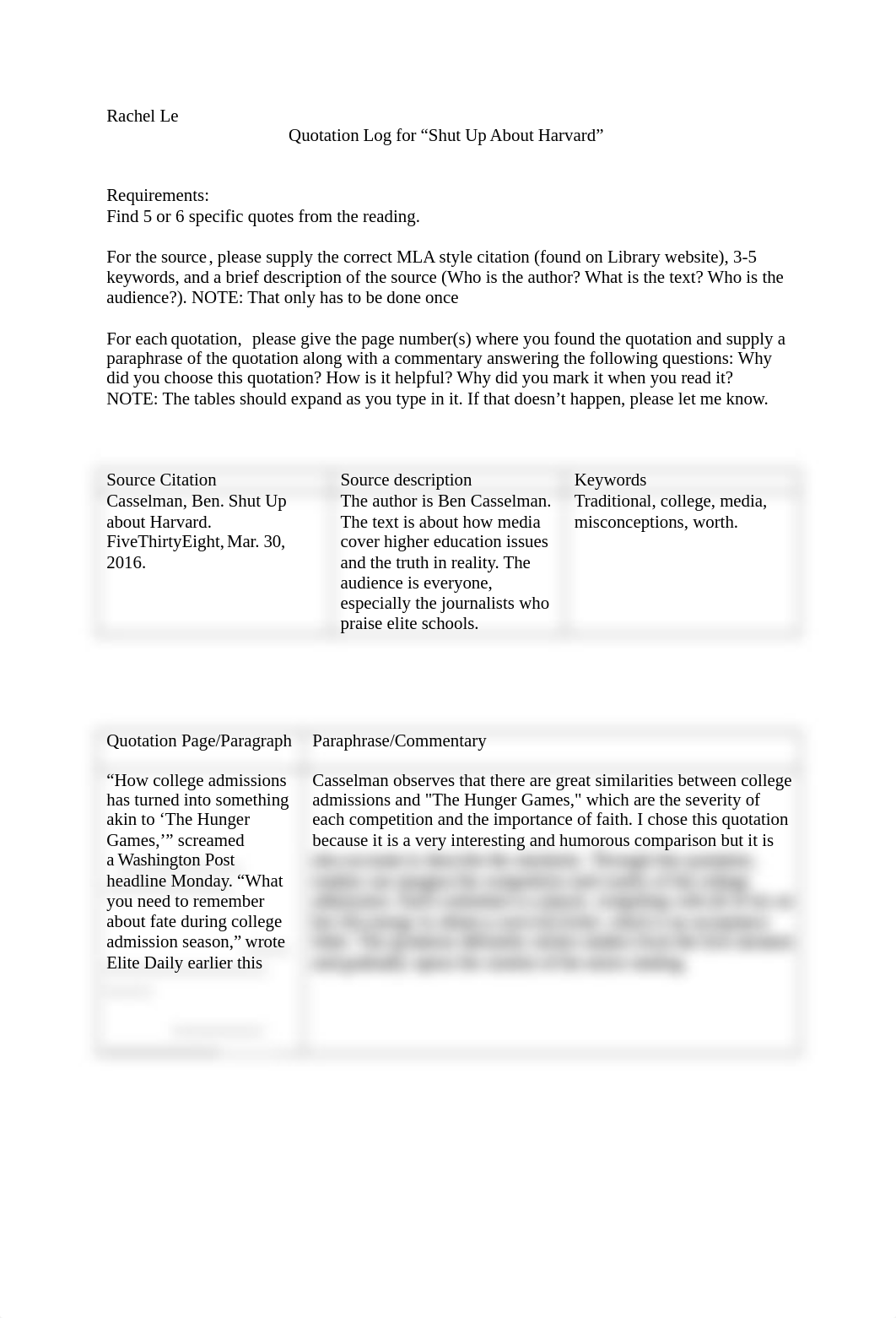 Rachel Le - Quotation Log Shut Up about Harvard.docx_d4aau9dc7av_page1