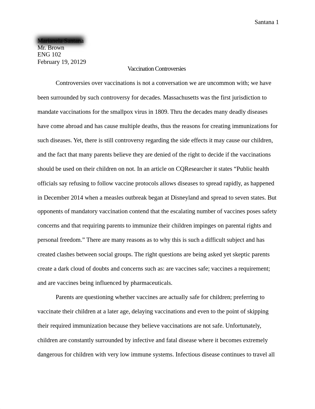 Msantana Vaccination Controversies redone.docx_d4acamc7mtf_page1