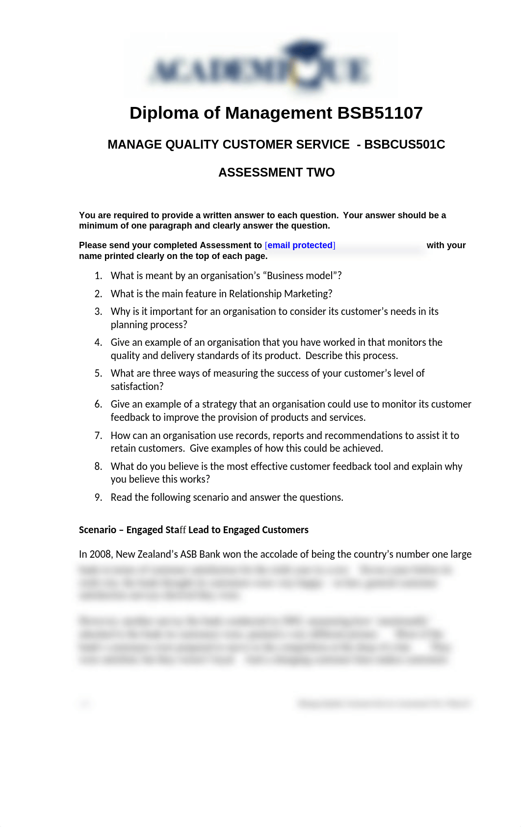 Yonggyu Park - 06. Manage Quality Customer Service ASSESSMENT TWo_d4au74ubiq0_page1