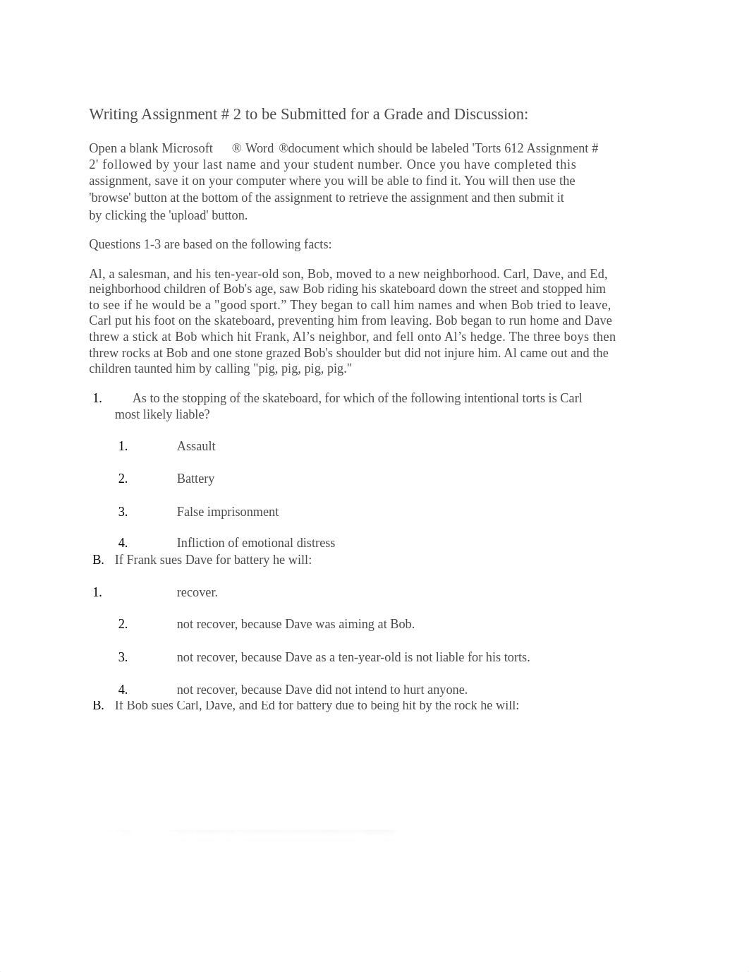 Torts 612, Assignment # 2 Dennis 8080.docx_d4auwgdgcz4_page1