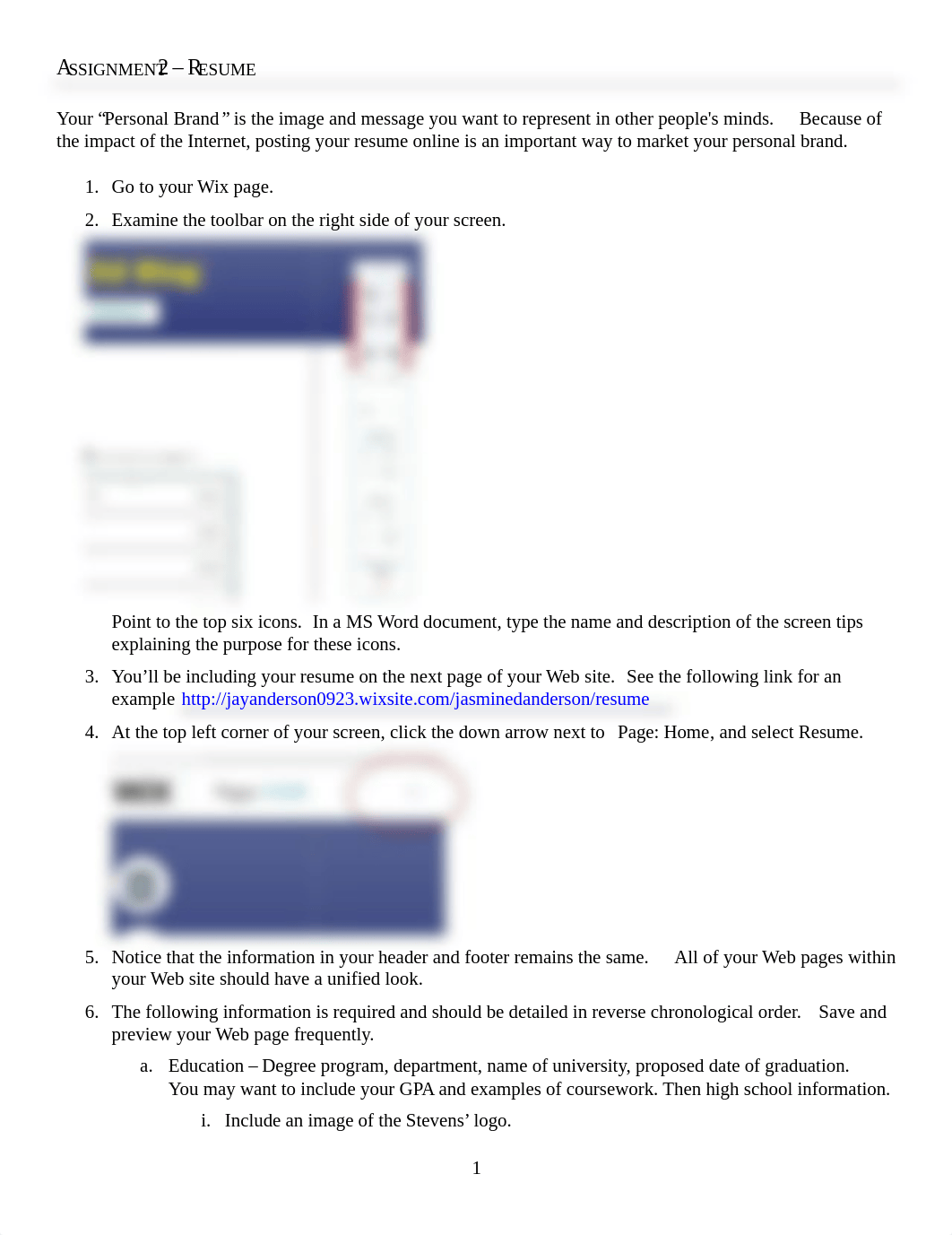 Wix Assignment 2 Building Your Resume.pdf_d4b2hp8cgbj_page1
