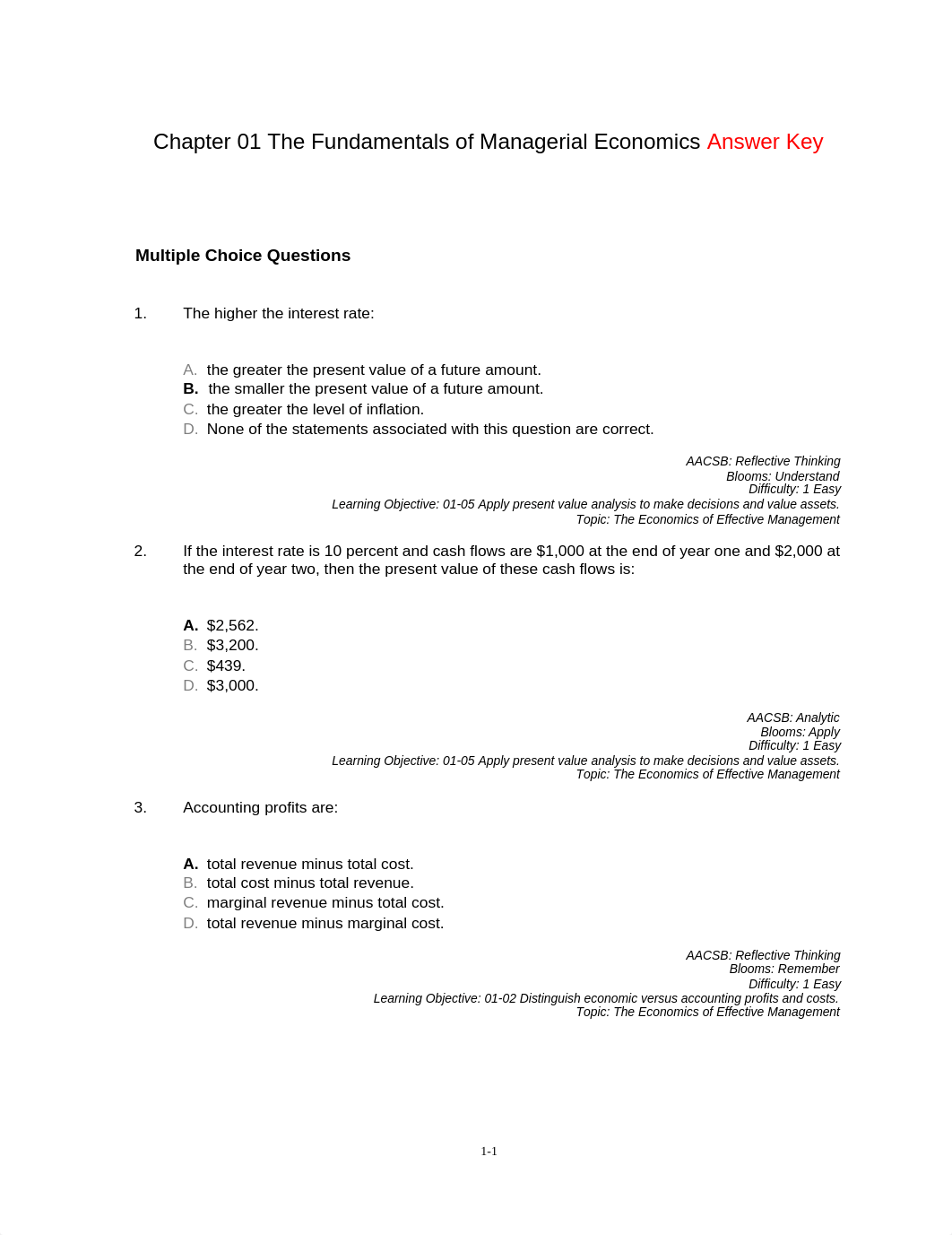 Chapter 01 The Fundamentals of Managerial Economics Answer Key.docx_d4b2n8rd48v_page1