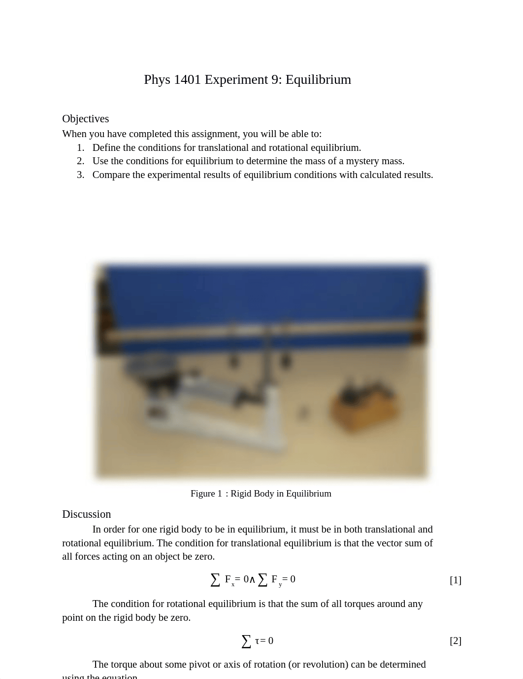 Phys 1401 Experiment 9 Equilibrium.docx_d4bfcqgrzey_page1