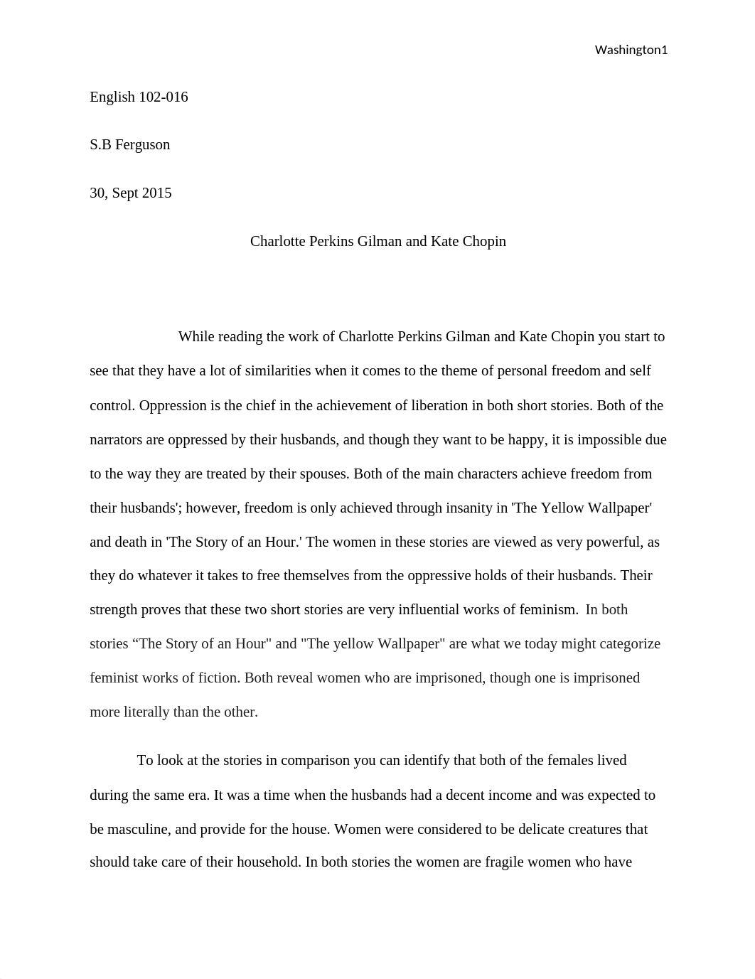 Charlotte Perkins Gilman and Kate Chopin Essay_d4bivp8od03_page1