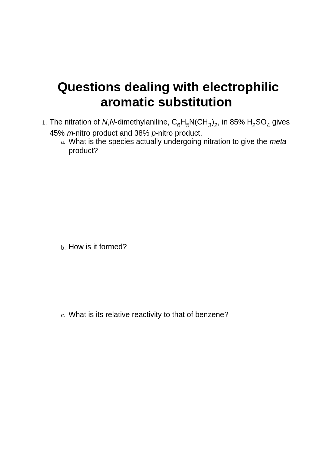 Questions dealing with electrophilic aromatic substitution_d4cc2yet9qm_page1