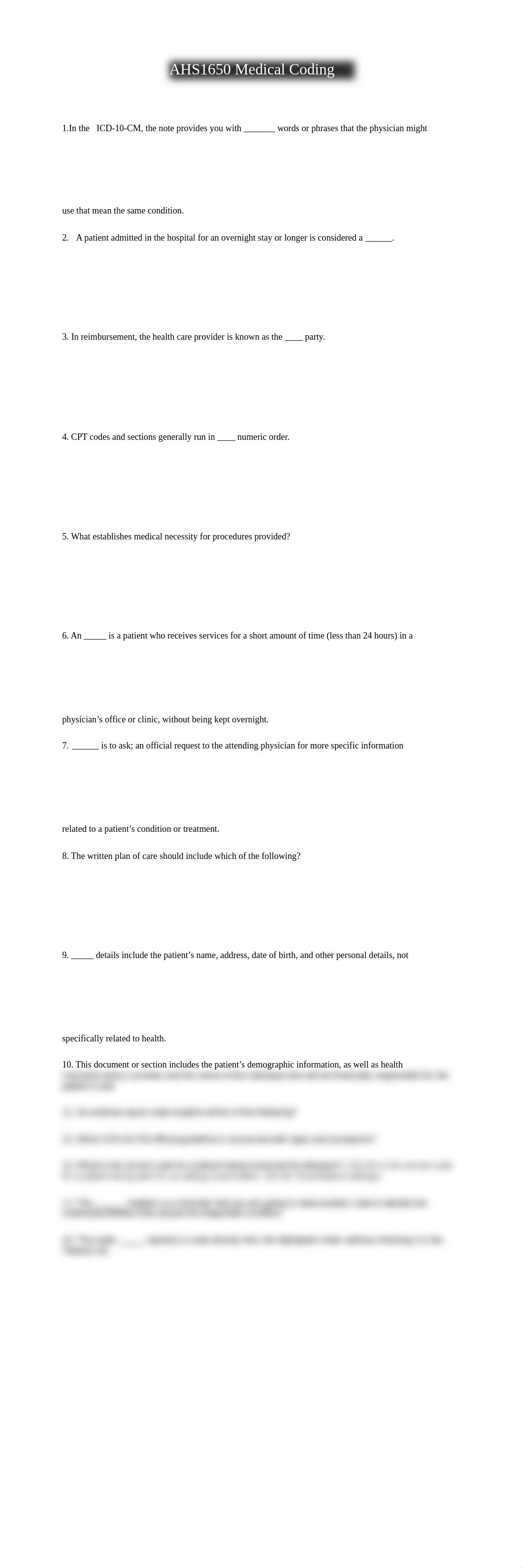 AHS1650 Medical Coding Study Guide.docx_d4cm1glf0em_page1