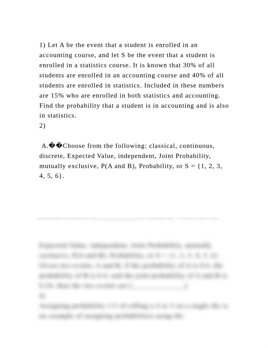 1) Let A be the event that a student is enrolled in an accounting co.docx_d4d0116ui9w_page2