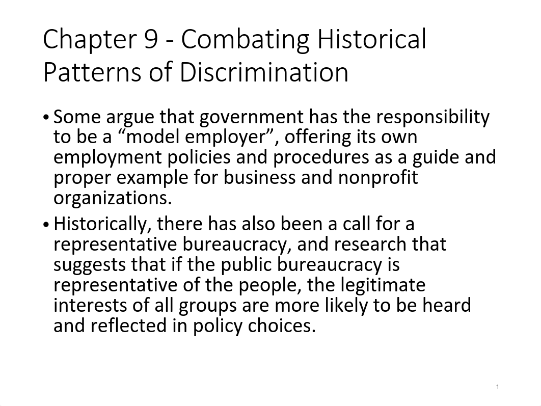 Nigro and Kellough  Chapter 9 Combating Historical Patterns of Discrimination PAD 4414 Fall 2015 Onl_d4dcdpfhjrd_page1