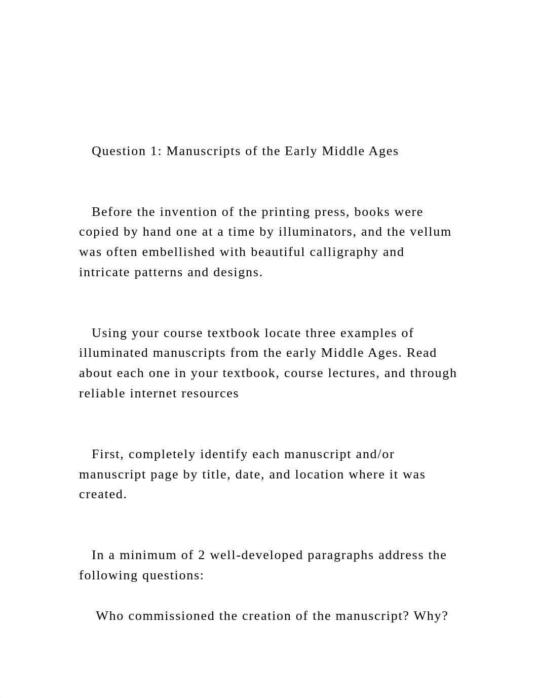 Question 1 Manuscripts of the Early Middle Ages     Bef.docx_d4ep9co9jyr_page2