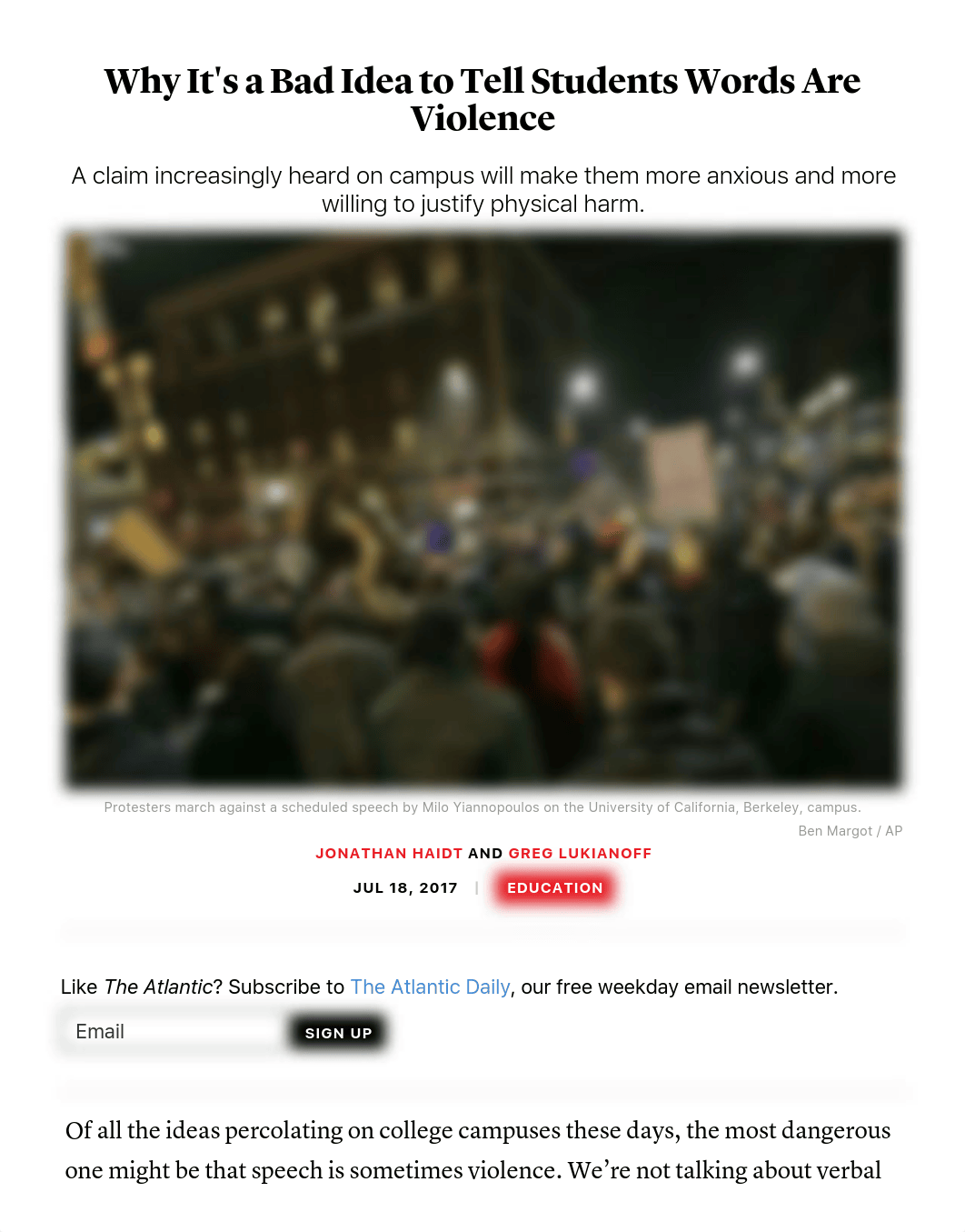 Controversial Speeches on Campus Are Not Violence - The Atlantic.pdf_d4er9lyuxrz_page1