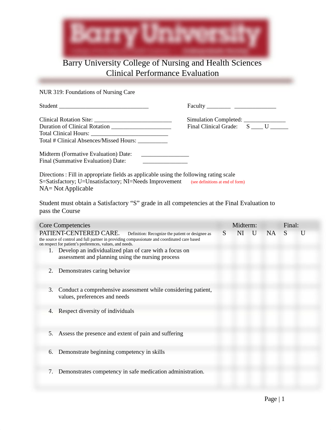 NUR 319 Clinical Evaluation Tool.docx_d4fft2gjnp4_page1