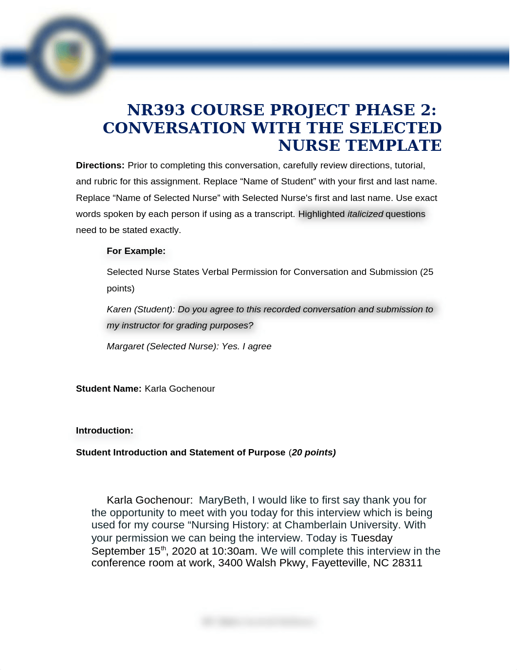 Wk3 NR393 Course Project Phase 2 Conversation with Selected Nurse_Gochenour.docx_d4foghmed91_page1