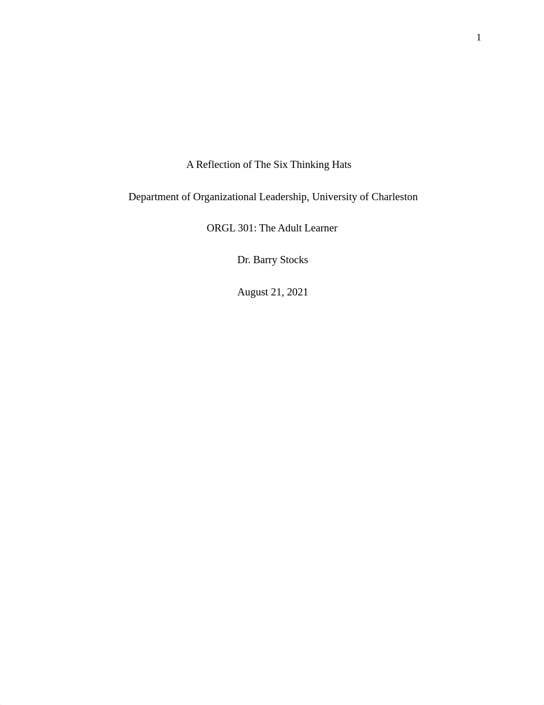 ORGL -301 Key Assignment 1 Six thinking hats.docx_d4fqxdxloc0_page1