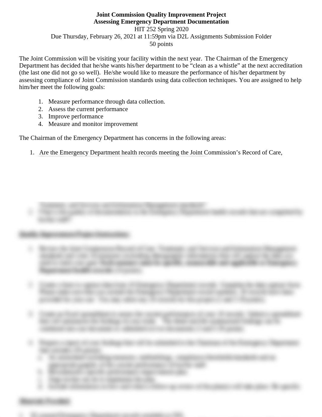 HIT 252 Spring 2021 Joint Commission Quality Improvement Project.docx_d4gek856zem_page1