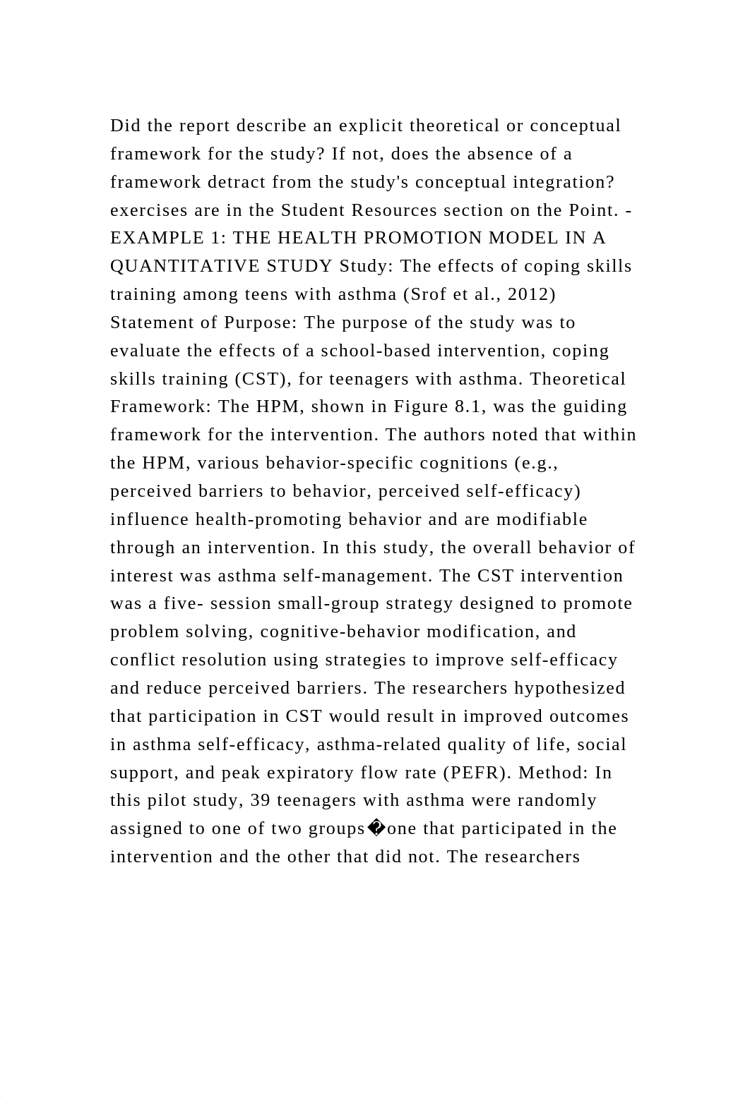 Did the report describe an explicit theoretical or conceptual framew.docx_d4ghkpr3qr1_page2