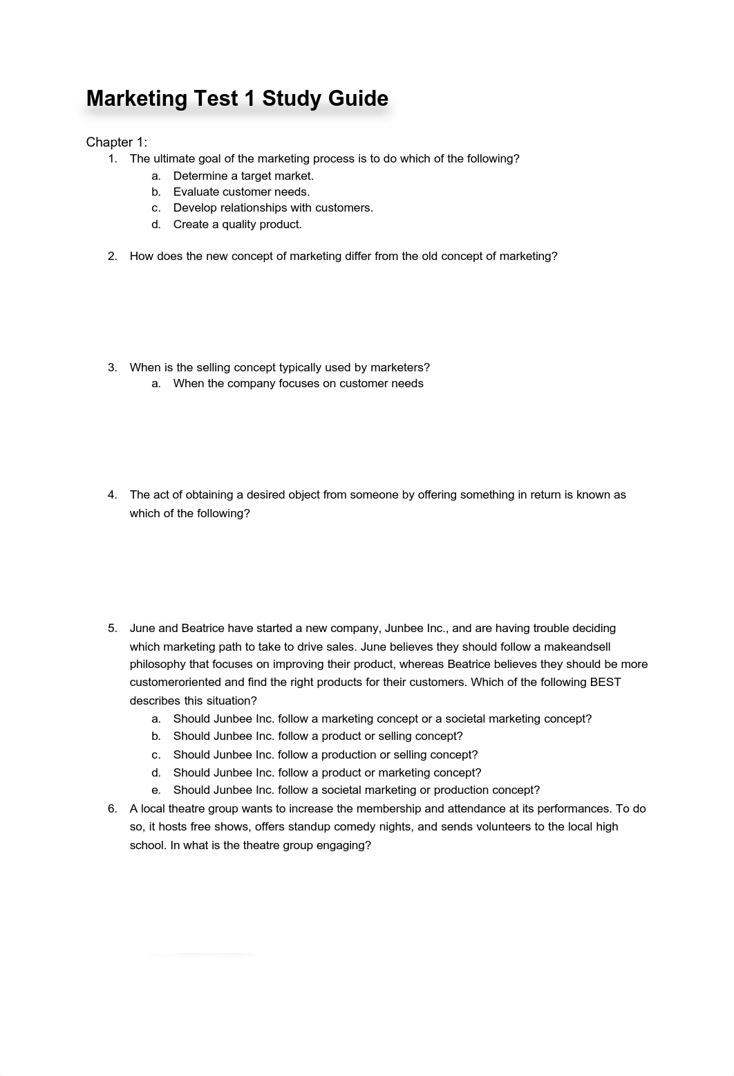 Marketing Test 1 Study Guide - Google Docs_d4gzbue27sk_page1