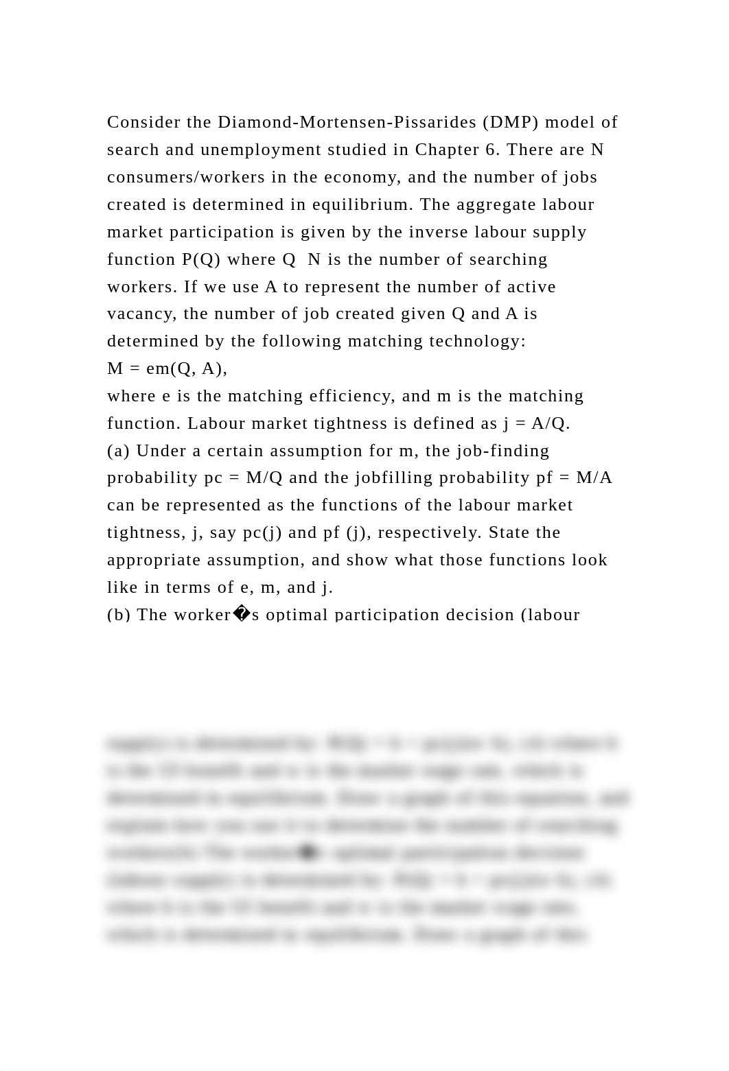 Consider the Diamond-Mortensen-Pissarides (DMP) model of search and .docx_d4h40d26fr6_page2