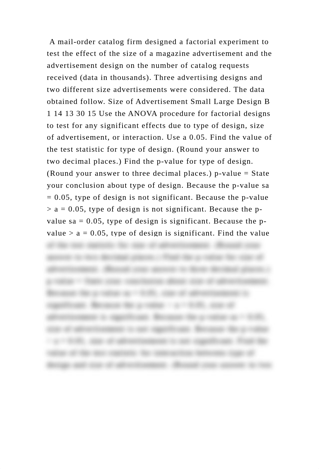 A mail-order catalog firm designed a factorial experiment to test the.docx_d4hhv6x0ui4_page2