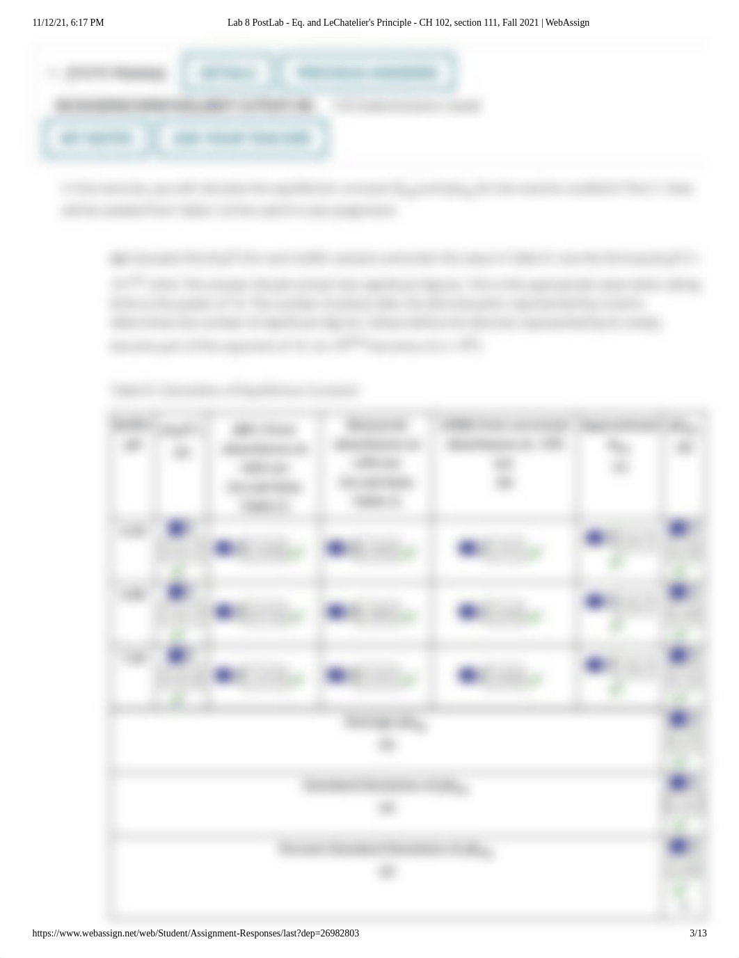 Lab 8 PostLab - Eq. and LeChatelier's Principle - CH 102, section 111, Fall 2021 _ WebAssign.pdf_d4hyn4aafzo_page1