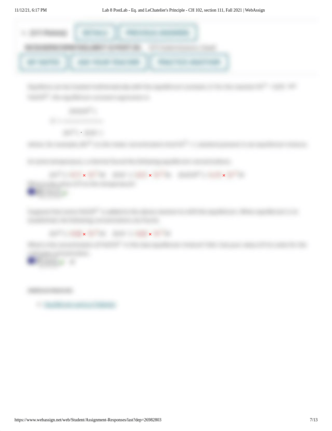 Lab 8 PostLab - Eq. and LeChatelier's Principle - CH 102, section 111, Fall 2021 _ WebAssign.pdf_d4hyn4aafzo_page5