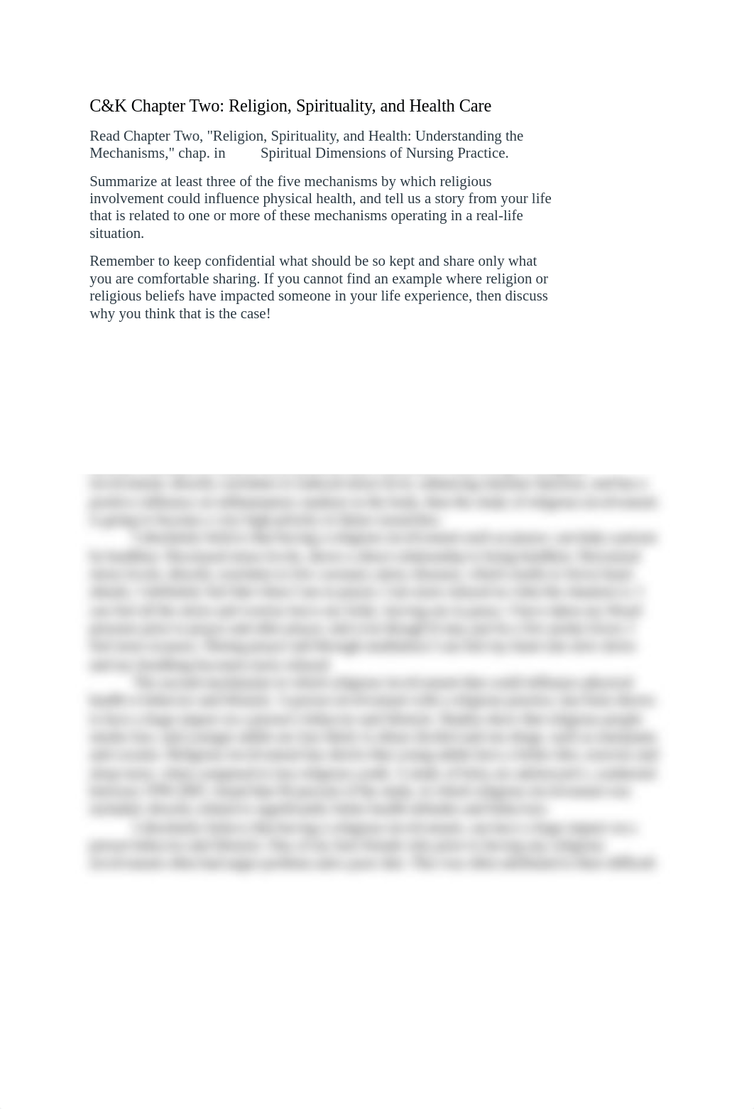 3. Homework 3 C&K RELIGION, SPIRITUALITY AND HEALTHCARE . DUE 9:11, RESPOND BY 9:13 (SUBMITTED 9:2,_d4irvte1bca_page1