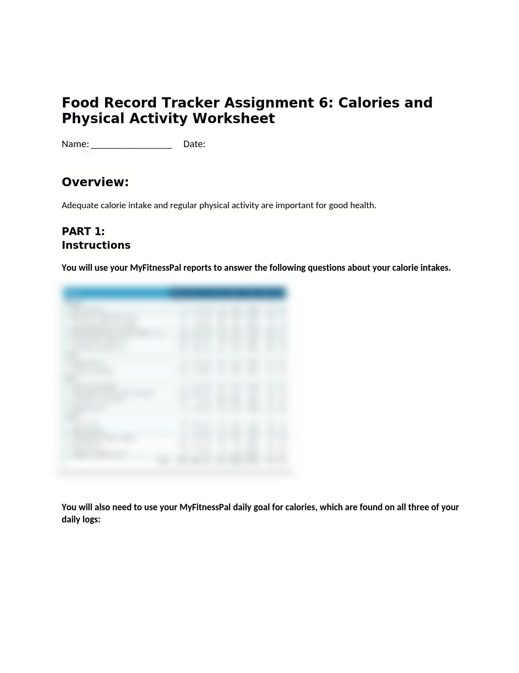 upload Assignment 6  turn in Calories and Activity Worksheet.docx_d4is0s5vrop_page1