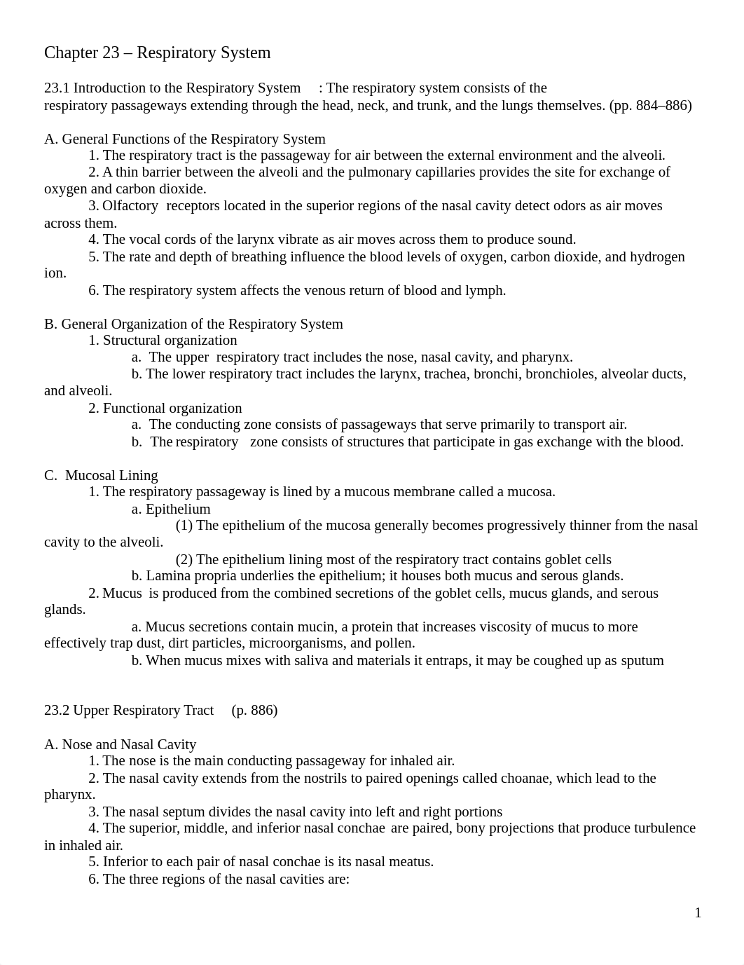 Chapter 23 - Respiratory System_Notes with blanks_McKinley.docx_d4jgwxxml39_page1