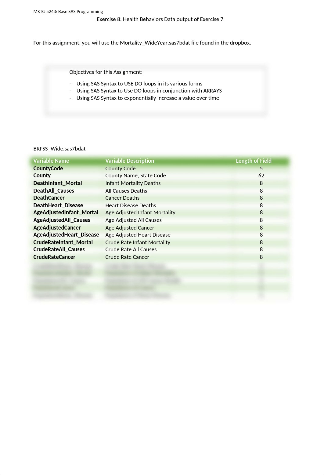 MKTG 5243 Exercise 8 Instructions - health data_d4jzld2ortf_page1