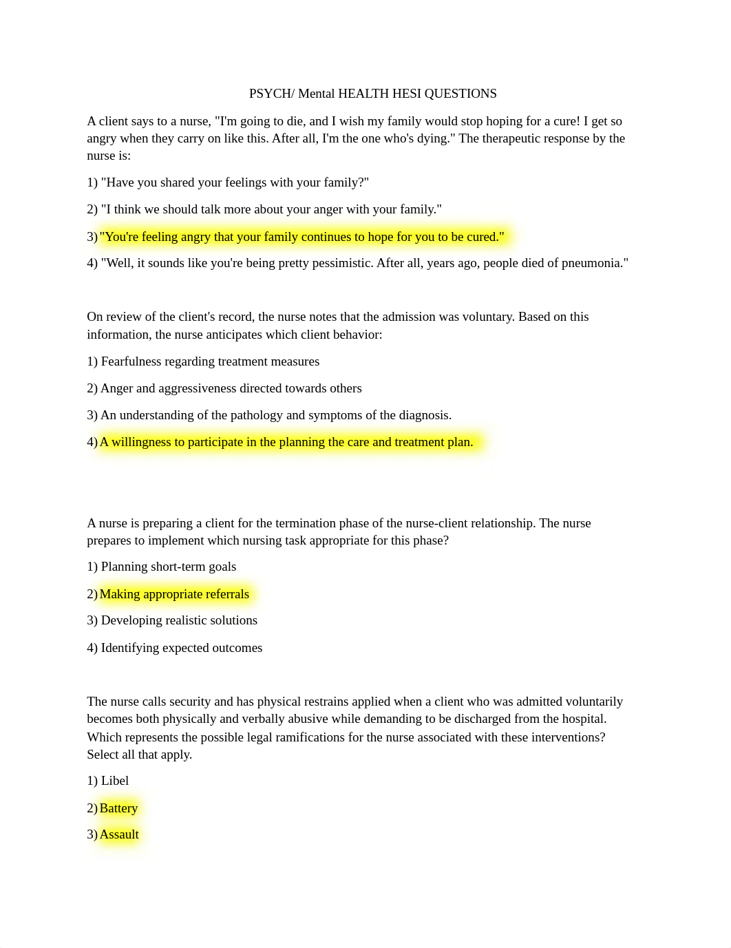 PSYCH Mental HEALTH HESI QUESTIONS.docx_d4kiot4xqnd_page1