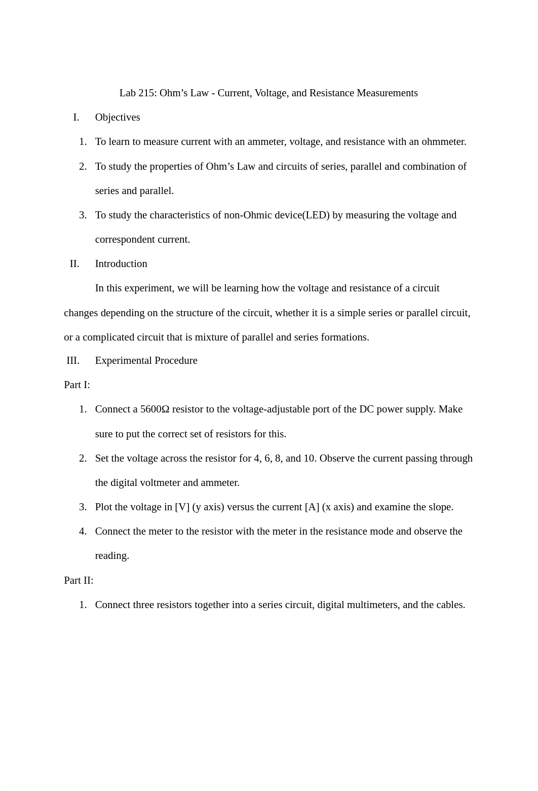 Lab 215: Ohm's Law - Current, Voltage, and Resistance Measurements_d4kvl8ezqqz_page1