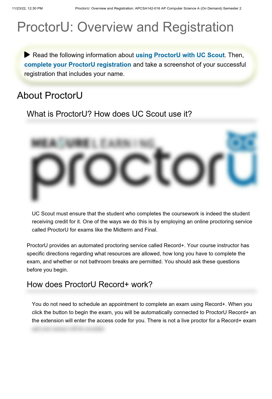 ProctorU_ Overview and Registration_ APCSA142-016 AP Computer Science A (On Demand) Semester 2.pdf_d4l0zan2d23_page1