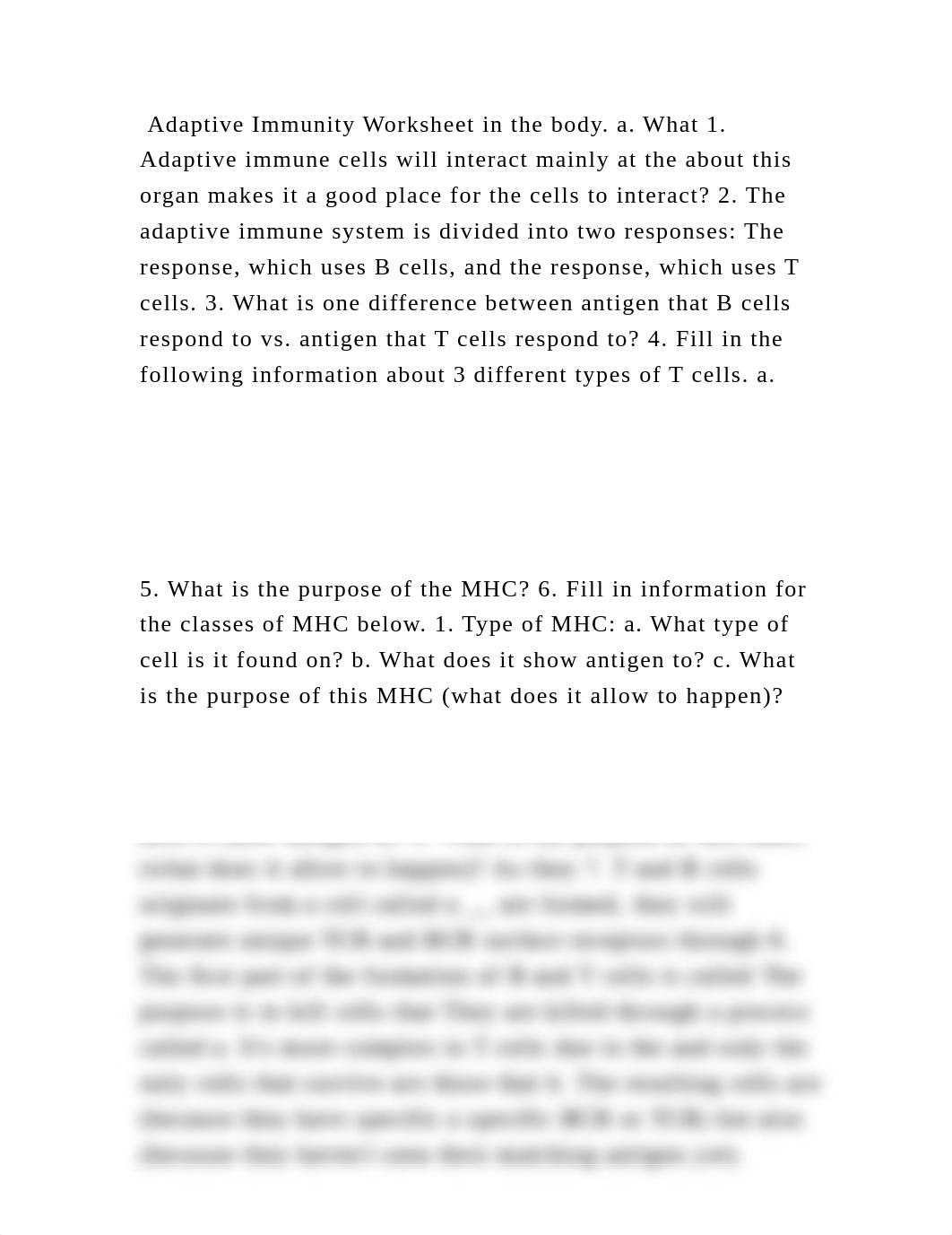 Adaptive Immunity Worksheet in the body. a. What 1. Adaptive immune c.docx_d4lbpiewwcp_page2