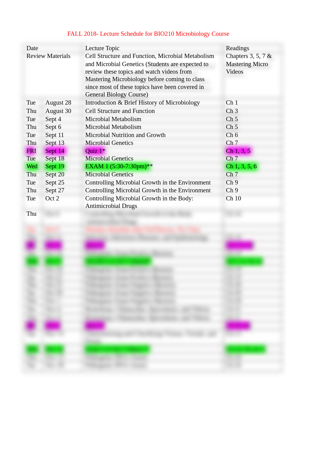 BIO210 MICROBIOLOGY LECTURE & EXAM SCHEDULE.docx_d4li8a1yxdl_page1