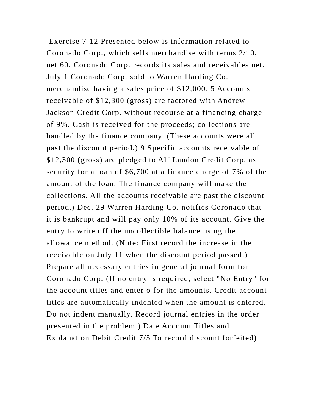Exercise 7-12 Presented below is information related to Coronado Corp.docx_d4lk7jd855t_page2